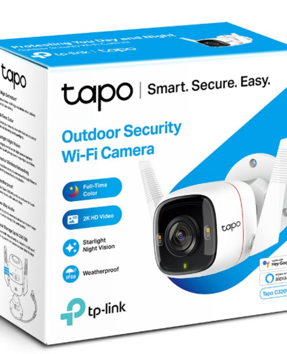 TP-Link Tapo C320WS Outdoor Security Wi-Fi Camera, H.264, 2-Way Audio, Night Vision, Motion Detect, Voice Control, Weatherproof, Sound - Leader Electronics