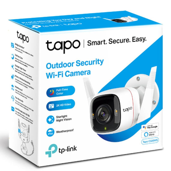 TP-Link Tapo C320WS Outdoor Security Wi-Fi Camera, H.264, 2-Way Audio, Night Vision, Motion Detect, Voice Control, Weatherproof, Sound - Leader Electronics