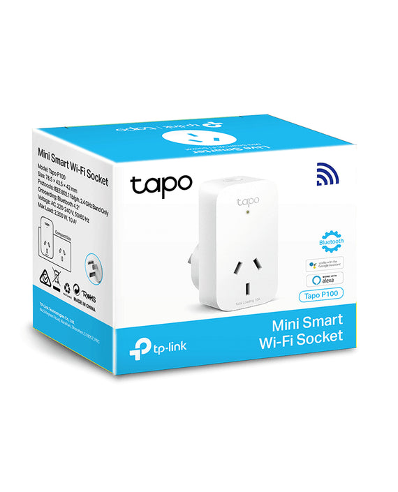 TP-Link Tapo P100(1-pack) Mini Smart Wi-Fi Socket Smart Plug, Remote Control, Voice Control, Away Mode, Easy Setup and Use - Leader Electronics