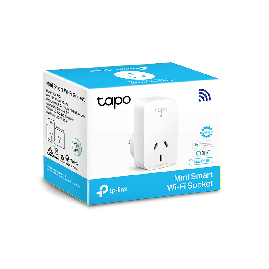 TP-Link Tapo P100(1-pack) Mini Smart Wi-Fi Socket Smart Plug, Remote Control, Voice Control, Away Mode, Easy Setup and Use - Leader Electronics