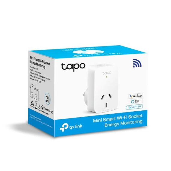 TP-Link Tapo P110 Mini Smart Wi-Fi Socket, Energy Monitoring, Tapo App, Remote Control, Schedule & Timer, Voice Control, Away Mode, Easy Setup - Leader Electronics
