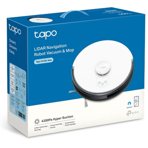 TP-Link Tapo RV30C Mop LiDAR Navigation Robot Vacuum & Mop, 4200Pa Hyper Suction, Auto-Charging, 3200mAh Battery for Long-lasting, Auto-Charging - Leader Electronics