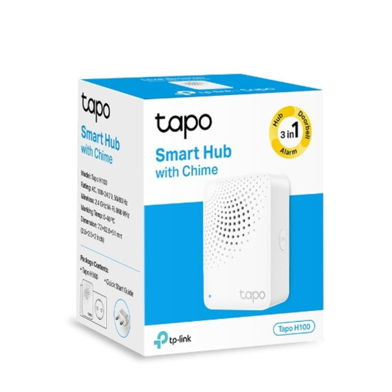TP-Link Tapo Smart IoT Hub with Chime, Whole-Home Coverage, Low-Power Wireless Protocol , Smart Alarm, Smart Doorbell (Tapo H100） - Leader Electronics