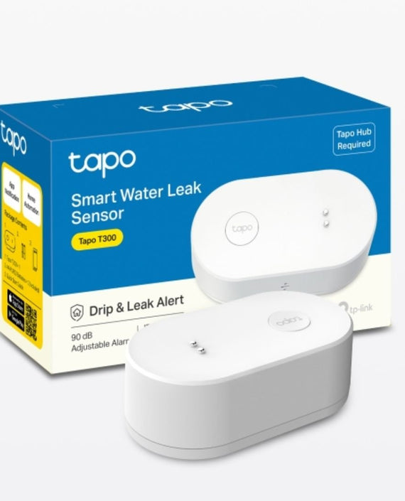 TP-Link Tapo T300 Smart Water Leak Sensor, 90 dB Dripping & Leaking Alarm, IP66 Waterproof, Hub Supported - Leader Electronics