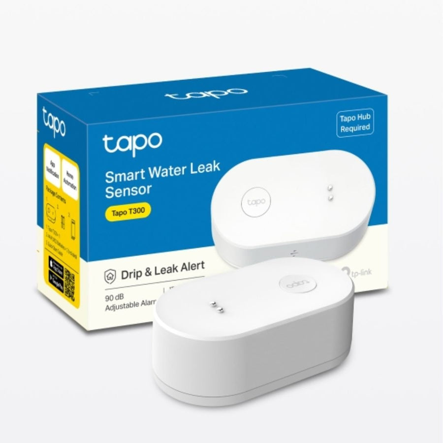 TP-Link Tapo T300 Smart Water Leak Sensor, 90 dB Dripping & Leaking Alarm, IP66 Waterproof, Hub Supported - Leader Electronics