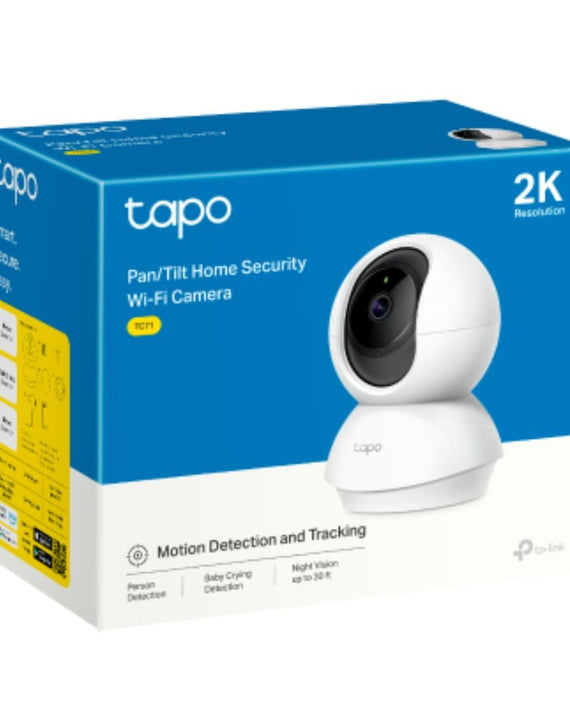 TP-Link TC71 Pan/Tilt Home Security Wi-Fi Camera, 2K, 3MP (2304x1296), Two-Way Audio, Sound & Light Alarm, Motion Detect - Leader Electronics