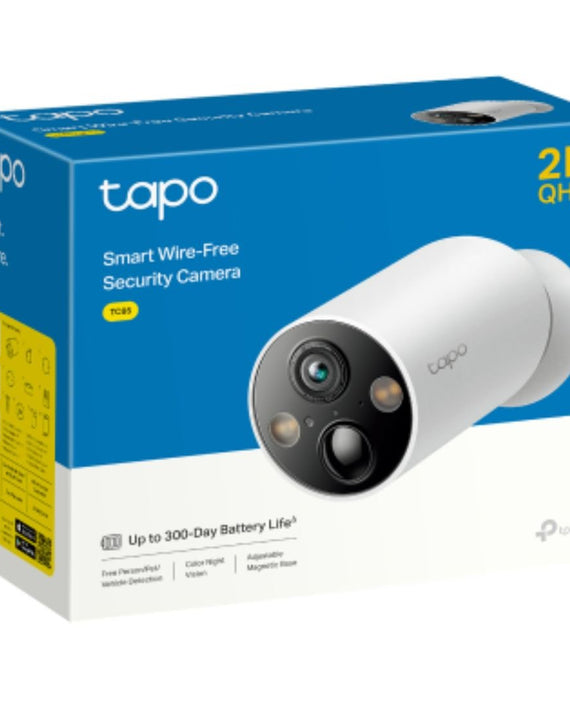 TP-Link TC85 V1.2 Smart Wire-Free Security Camera, 2K QHD (2560x1440), 2.4GHz, Colour Night Vision, Sound & Light Alarm, Remote Control, 2-Way Audio - Leader Electronics