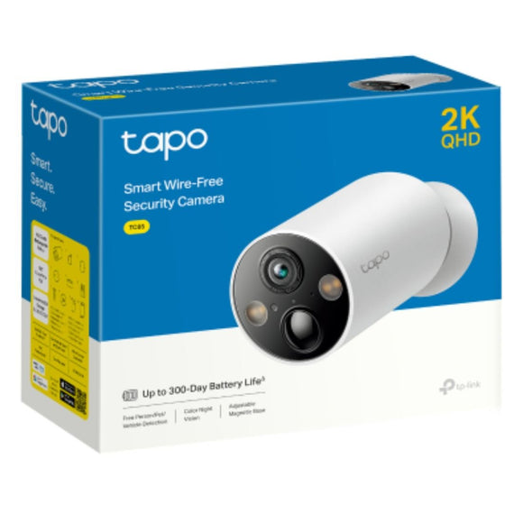 TP-Link TC85 V1.2 Smart Wire-Free Security Camera, 2K QHD (2560x1440), 2.4GHz, Colour Night Vision, Sound & Light Alarm, Remote Control, 2-Way Audio - Leader Electronics