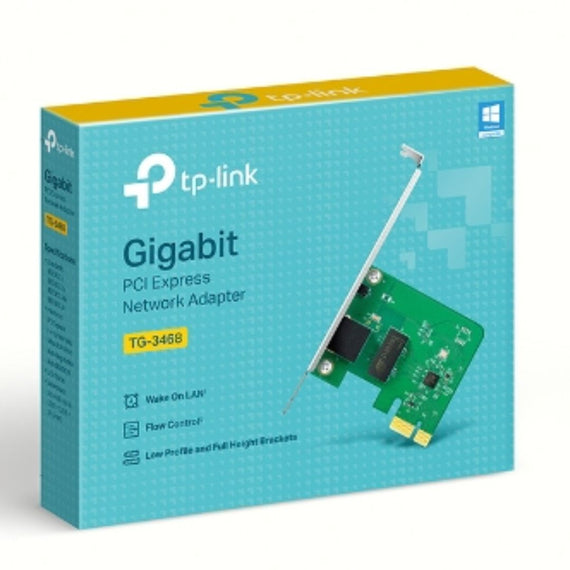 TP-Link TG-3468 32-bit Gigabit PCI Express Network Adapter, Realtek RTL8168E, 10/100/1000Mbps RJ45 port, Auto MDI/MDIX, NIC - Leader Electronics