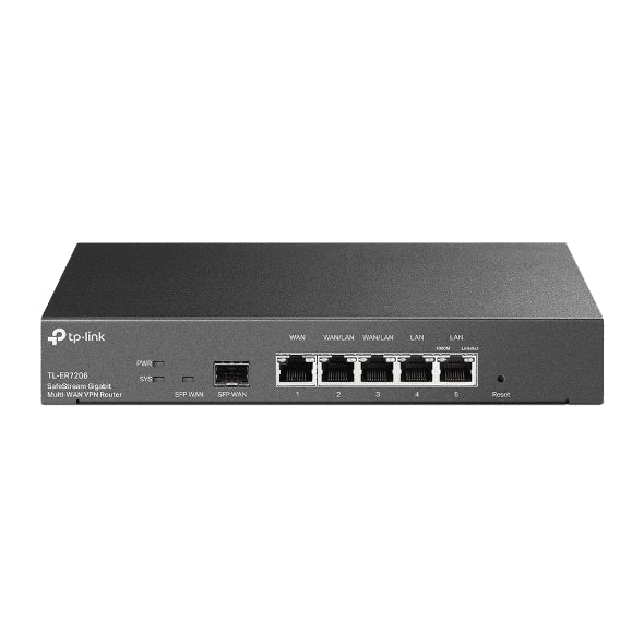 TP-Link TL-ER7206 Omada SafeStream Gigabit Multi-WAN VPN Router, 4 WAN Ports: 1 Gigabit SFP WAN port, 1 Gigabit RJ45 WAN Port, 2 Gigabit WAN/LAN - Leader Electronics