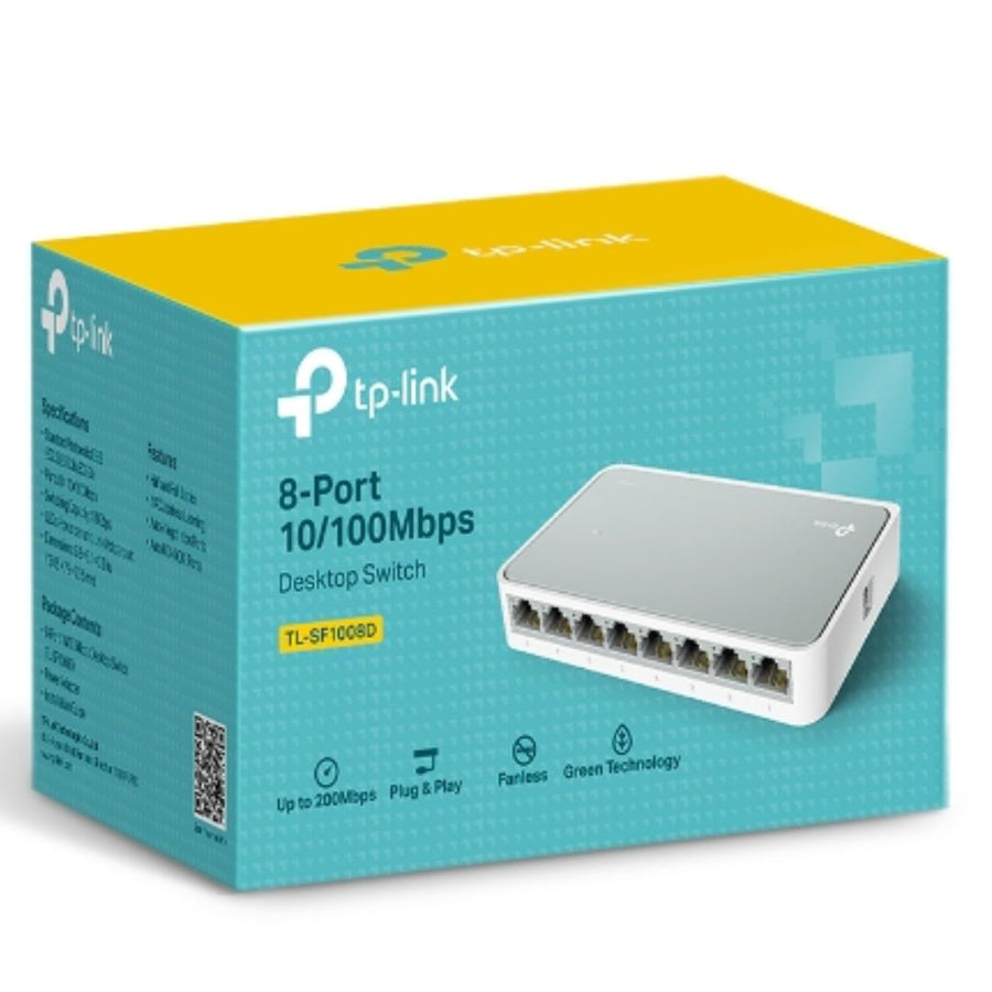 TP-Link TL-SF1008D 8-port 10/100M Desktop Switch, 8 10/100M RJ45 ports, Plastic case, Supports Auto MDI/MDIX - Leader Electronics