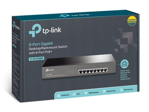TP-Link TL-SG1008MP 8-Port Gigabit Desktop/Rackmount Switch with 8-Port PoE+ (Replacement model of TL-SG1008PE) - Leader Electronics