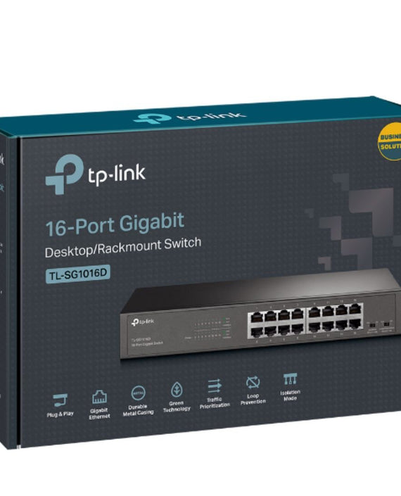 TP-Link TL-SG1016DE 16-Port Gigabit Easy Smart Switch Network Monitoring, Traffic Prioritization & VLAN Features Web-based User Interface - Leader Electronics