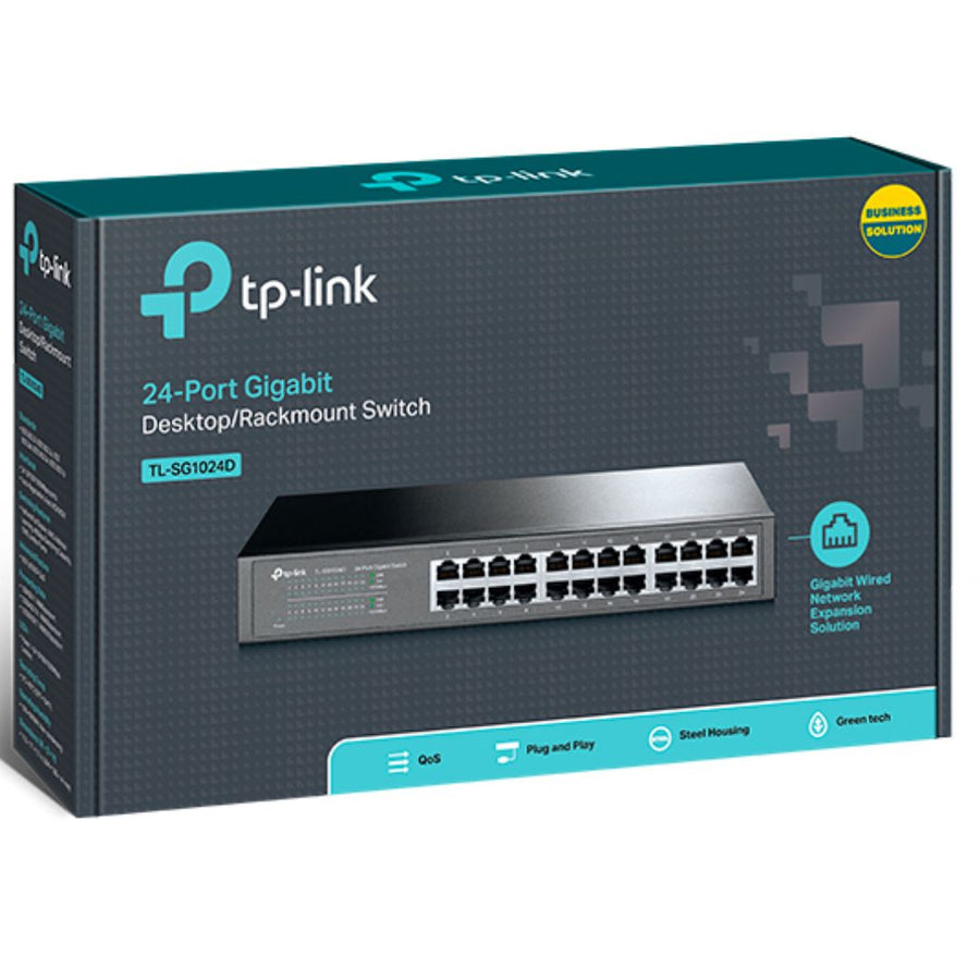 TP-Link TL-SG1024D 24-Port Gigabit Desktop/Rackmount Unmanaged Switch energy-efficient Supports MAC Plug & play 48Gbps Switching Capacity - Leader Electronics