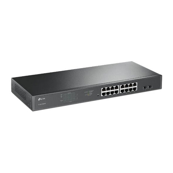 TP-Link TL-SG1218MPE 16-Port Gigabit PoE+ Easy Smart Switch, 16 Gigabit RJ45 Ports, 2 SFP Slots, 802.3at/af, 192W PoE Power, 1U 19-inch Rack-mountable - Leader Electronics