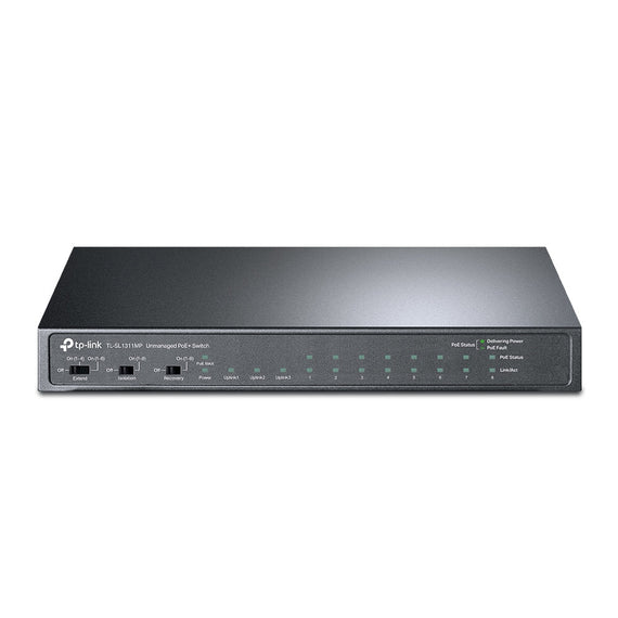 TP-Link TL-SL1311MP 8-Port 10/100Mbps + 3-Port Gigabit Desktop Switch with 8-Port PoE+, Extend Mode for 250m PoE Transmitting, Isolation Mode, PoE Aut - Leader Electronics