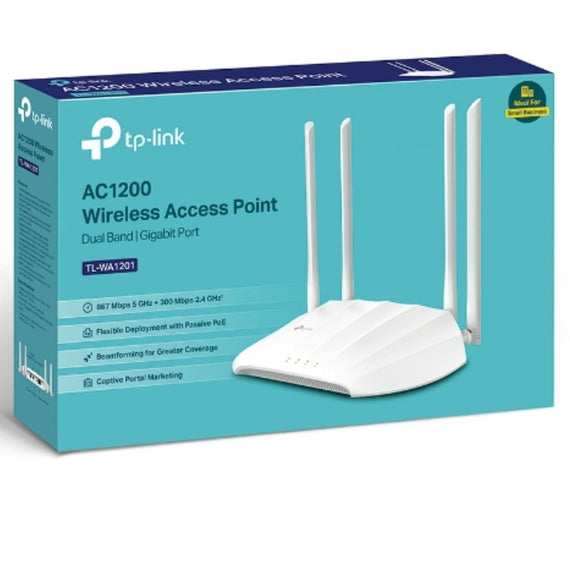 TP-Link TL-WA1201 AC1200 Wireless Access Point, AC1200 Dual-Band Wi-Fi, Passive POE, Multiple Modes, MU-MIMO, Boosted Coverage, Captive Portal - Leader Electronics