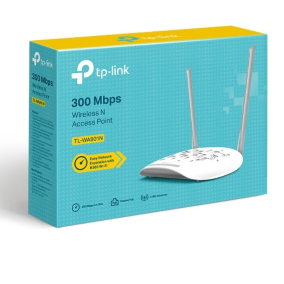 TP-Link TL-WA801N 300Mbps Wireless N Access Point, Multiple Operation Modes, WPA2, Included Passive POE Injector - Leader Electronics