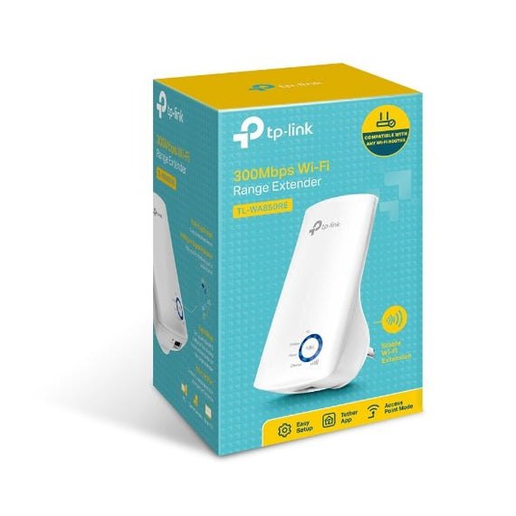 TP-Link TL-WA850RE N300 WiFi Range Extender 2.4GHz (300Mbps) 1x100Mbps LAN 802.11bgn 2x OnBoard antennas Mini size wall-mounted (~TL-WA855RE) - Leader Electronics