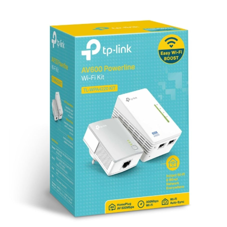 TP-Link TL-WPA4220 KIT 300Mbps AV600 Wi-Fi Powerline Extender Starter Kit 600Mbps HomePlug AV 300Mbps Wireless 2x100Mbps LAN 2.4GHz 802.11bgn 300m ran - Leader Electronics