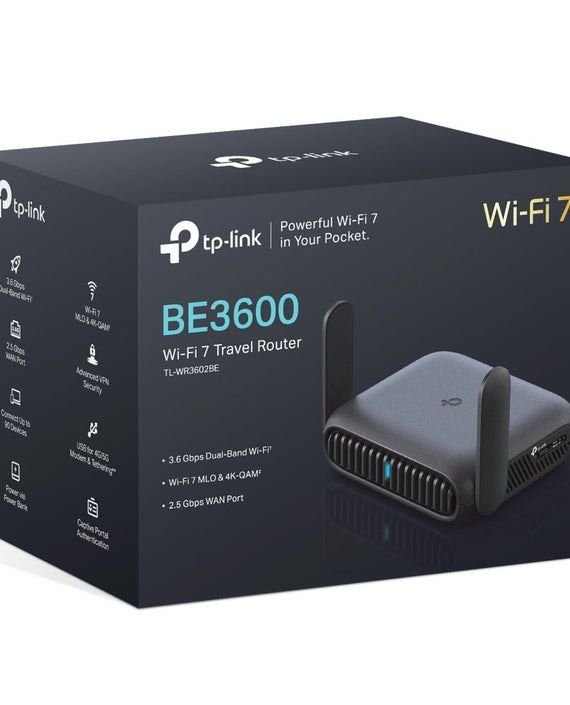 TP-Link TL-WR3602BE BE3600 Dual-Band Wi-Fi 7 Portable Travel Router, 2.5G Multi-Gig Connectivity - Leader Electronics