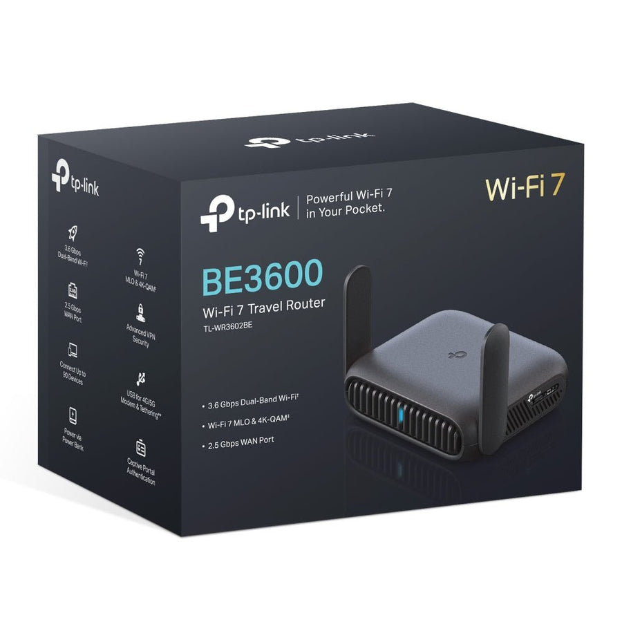 TP-Link TL-WR3602BE BE3600 Dual-Band Wi-Fi 7 Portable Travel Router, 2.5G Multi-Gig Connectivity - Leader Electronics