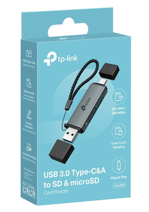 TP-Link UA430D USB 3.0 Type-C&A to SD & microSD 3.0 Card Reader - Leader Electronics