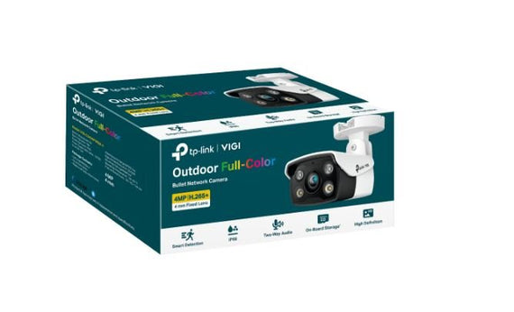 TP-Link VIGI 4MP C340(4mm) Outdoor Full-Colour Bullet Network Camera,4mm Lens, Smart Detection, 3YW - Leader Electronics