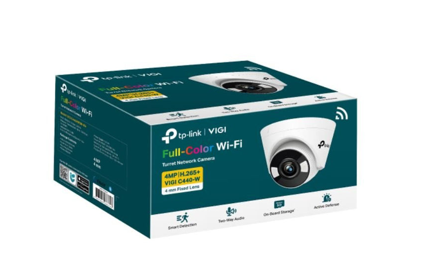 TP-Link VIGI 4MP C440-W(4mm) Full-Colour Wi-Fi Turret Network Camera,4mm Lens, Smart Detection, 3YW - Leader Electronics