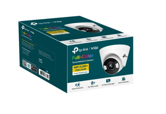TP-Link VIGI 4MP C440(4mm) Full-Colour Turret Network Camera, 4mm Lens, Smart Detection, 3YW - Leader Electronics