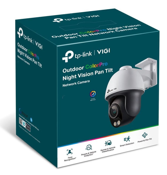 TP-Link VIGI 4MP C540S(4mm) Outdoor ColourPro Night Vision Pan Tilt Network Camera, 4mm Lens, Smart Detection,3YW - Leader Electronics