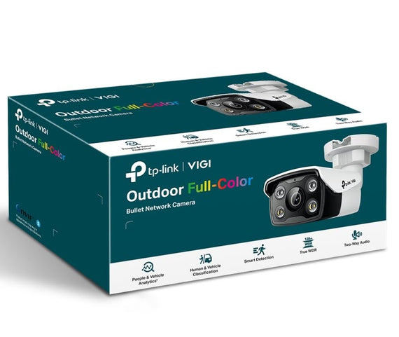 TP-Link VIGI 5MP C350(4mm) Full-Colour Bullet Network Camera, 4mm Lens, Two-Way Audio, Smart Detection, 3YW - Leader Electronics
