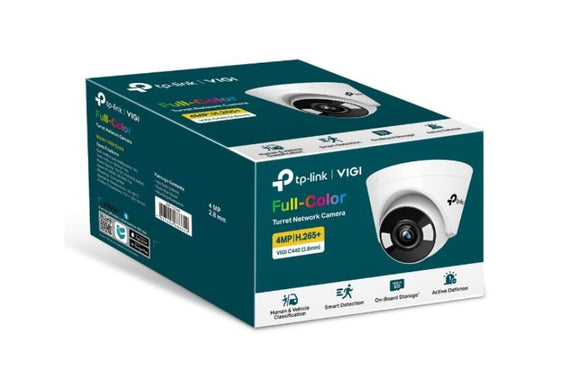 TP-Link VIGI 5MP C450(4mm) Full-Colour Turret Network Camera, 4mm Lens, Two-Way Audio, Corridor Mode, Smart Detection 3YW - Leader Electronics