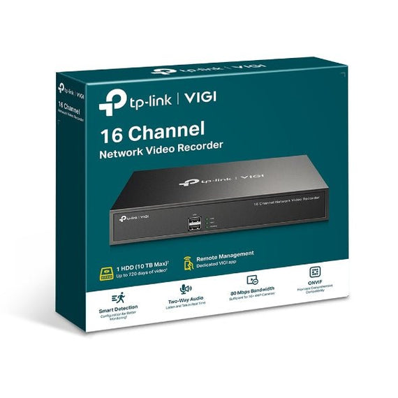 TP-Link VIGI NVR1016H 16 Channel Network Video Recorder, 24/7 Continuous Recording, Up To 10TB, 16 Channel Live View, UpTo 8MP (HDD Not Included) - Leader Electronics
