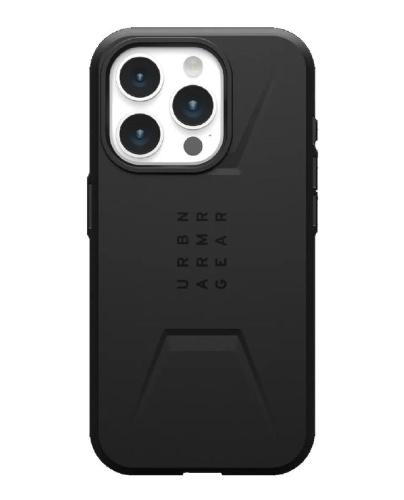 UAG Civilian Magsafe Apple iPhone 15 Pro (6.1') Rugged Case - Black (114275114040), 20ft. Drop Protection(6M),Raised Screen Surround,10 Years Warranty - Leader Electronics
