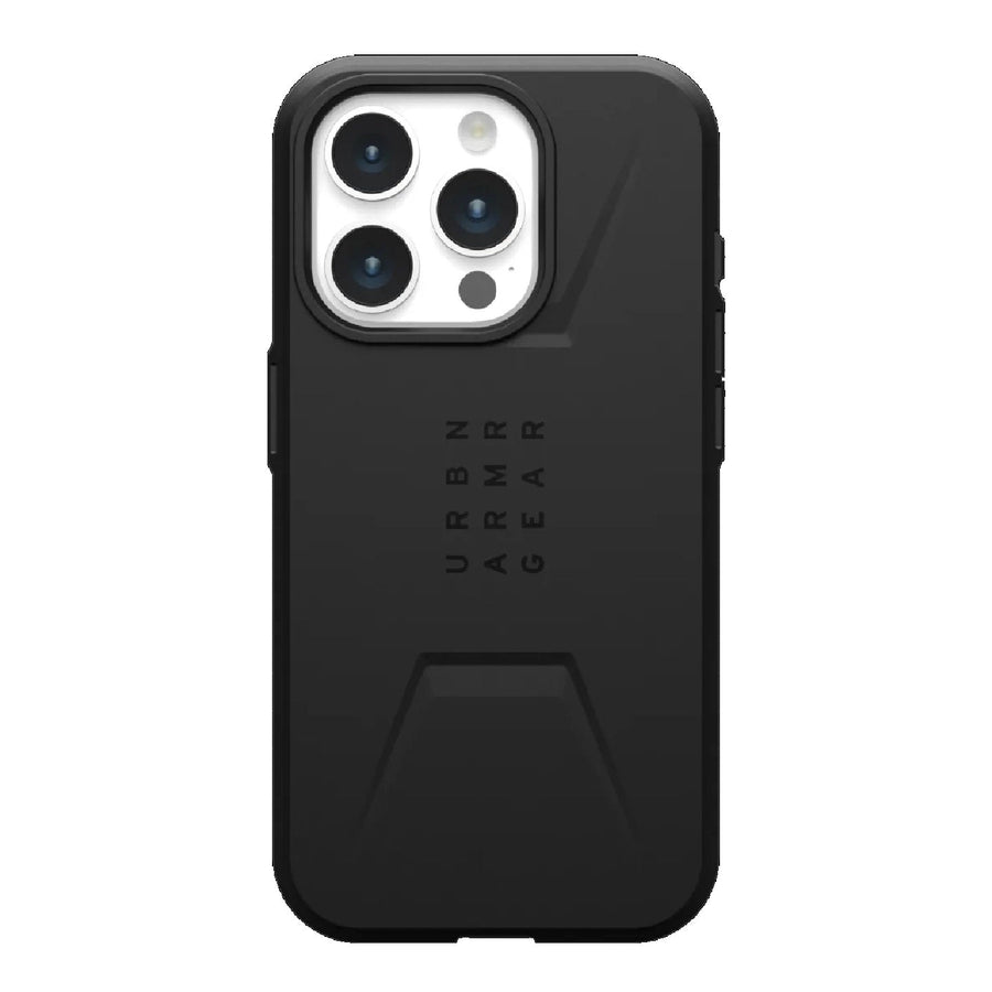 UAG Civilian Magsafe Apple iPhone 15 Pro (6.1') Rugged Case - Black (114275114040), 20ft. Drop Protection(6M),Raised Screen Surround,10 Years Warranty - Leader Electronics