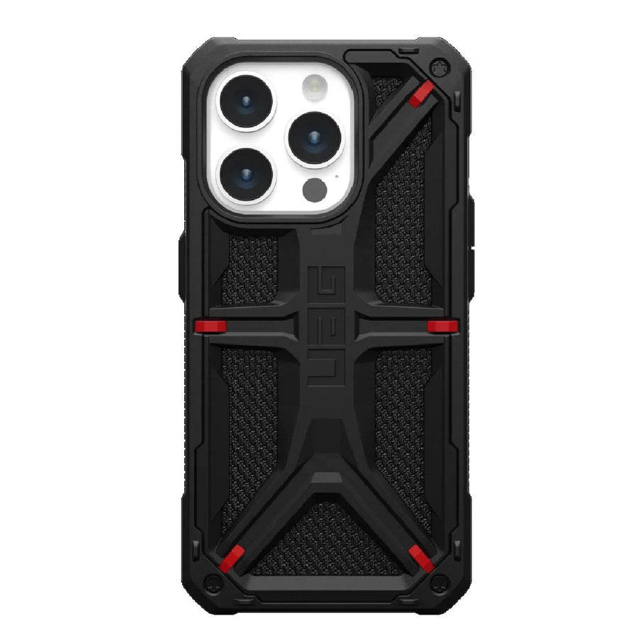 UAG Monarch Kevlar Apple iPhone 15 Pro (6.1') Rugged Case - Kevlar Black(114278113940),20ft. Drop Protection(6M),5 Layers Protection,10 Years Warranty - Leader Electronics