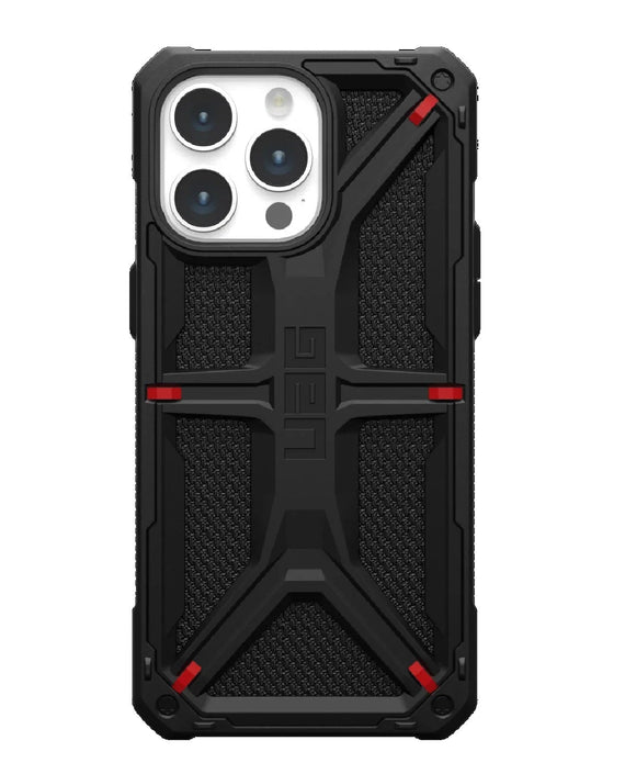 UAG Monarch Kevlar Apple iPhone 15 Pro Max (6.7') Rugged Case - Kevlar Black(114298113940), 20ft. Drop Protection (6M), 10 Years Warranty - Leader Electronics