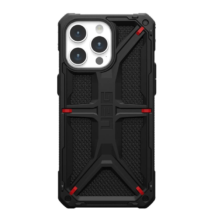 UAG Monarch Kevlar Apple iPhone 15 Pro Max (6.7') Rugged Case - Kevlar Black(114298113940), 20ft. Drop Protection (6M), 10 Years Warranty - Leader Electronics