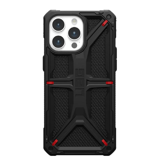 UAG Monarch Kevlar Apple iPhone 15 Pro Max (6.7') Rugged Case - Kevlar Black(114298113940), 20ft. Drop Protection (6M), 10 Years Warranty - Leader Electronics