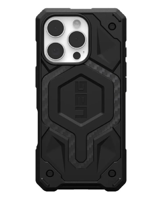 UAG Monarch Pro MagSafe Apple iPhone 16 Pro (6.3') Rugged Case - Carbon Fiber (114456114242), 25ft. Drop Protection (7.6M), 10 Years Warranty - Leader Electronics