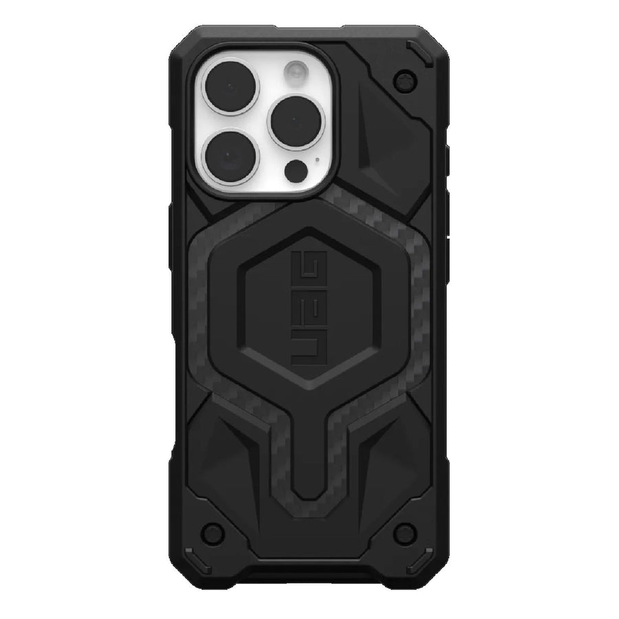 UAG Monarch Pro MagSafe Apple iPhone 16 Pro (6.3') Rugged Case - Carbon Fiber (114456114242), 25ft. Drop Protection (7.6M), 10 Years Warranty - Leader Electronics