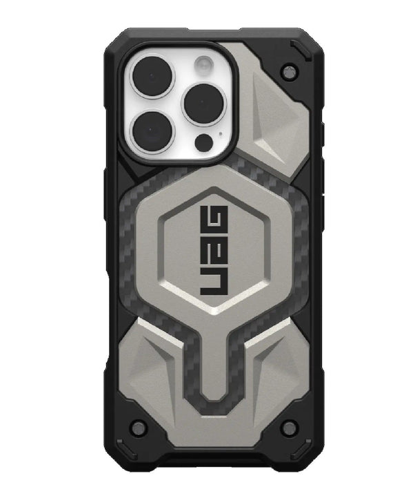 UAG Monarch Pro MagSafe Apple iPhone 16 Pro (6.3') Rugged Case - Titanium(114456113636),25ft. Drop Protection(7.6M),Impact Resistant,10 Years Warranty - Leader Electronics