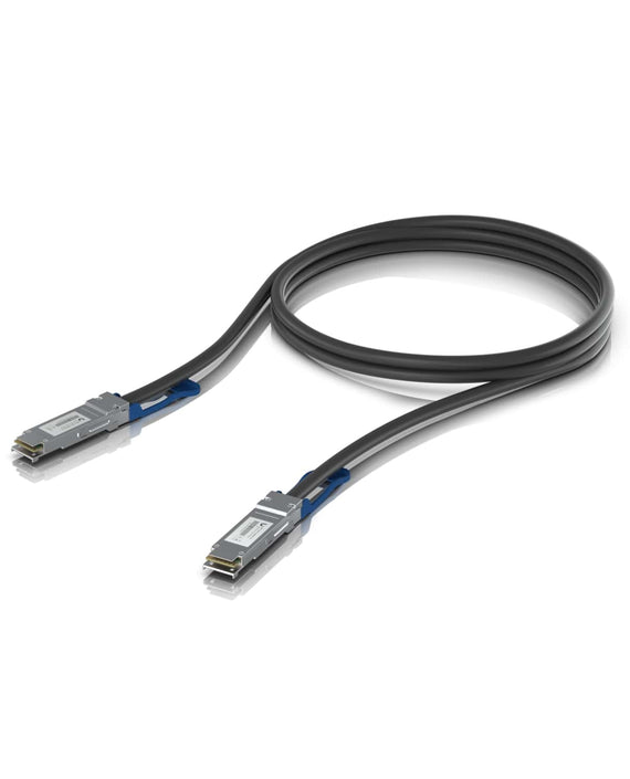Ubiquiti 100G Direct Attach Cable, Cable length 1m, Single Pack, QSFP28 Direct Attach Cable With A 100 Gbps Max Data Rate - Leader Electronics