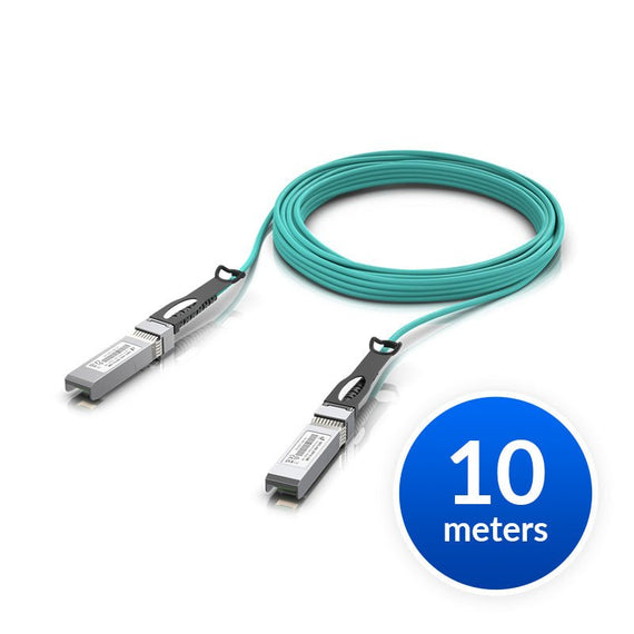 Ubiquiti 25 Gbps Long-Range DAC, Long-range SFP28, 10m Length, Support 25/10/1 Gbps, PVC Cable Jacket, Aqua Color - Leader Electronics