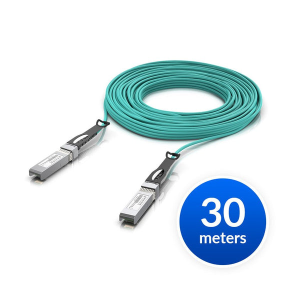 Ubiquiti 25 Gbps Long-Range DAC, Long-range SFP28, 30m Length, Support 25/10/1 Gbps, PVC Cable Jacket, Aqua Color - Leader Electronics