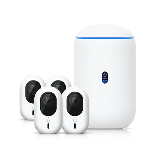 Ubiquiti Advanced Home Surveillance Bundle (4 Instant Cameras Pack), Includes 1× UDR7, 4× UVC-G6-INS-W, *Requires MicroSD card for Protect Storage* - Leader Electronics