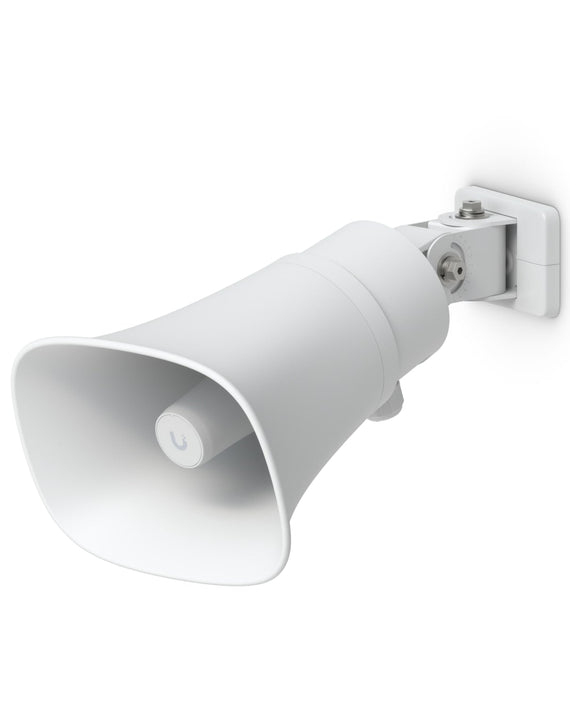 Ubiquiti AI Horn Speaker, White, All-weather PoE 120 dB Horn Speaker With Advanced AI Alert Functionality&Versatile Wall, Corner,Pole Mounting Options - Leader Electronics
