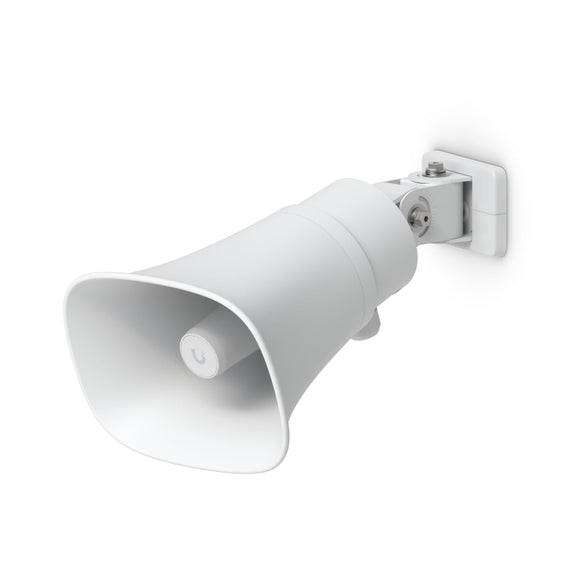 Ubiquiti AI Horn Speaker, White, All-weather PoE 120 dB Horn Speaker With Advanced AI Alert Functionality&Versatile Wall, Corner,Pole Mounting Options - Leader Electronics