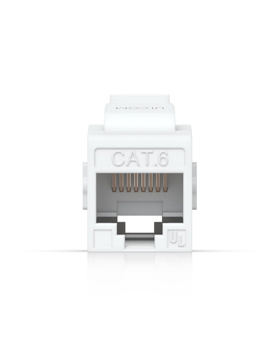 Ubiquiti Cat6 Keystone Coupler, 12-Pack, White, Pass-Through Cat6 Keystone Coupler For Connecting Pre-Terminated Ethernet Cables Seamlessly. - Leader Electronics